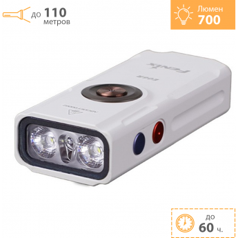 Фонарь-брелок FENIX E06R белый + Подарок